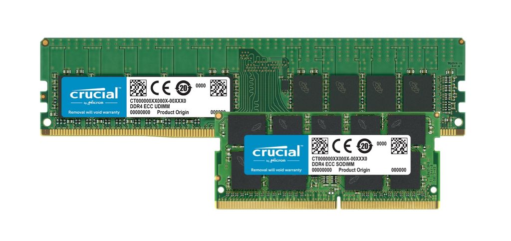 Crucial DDR4 ECC 메모리 모듈.