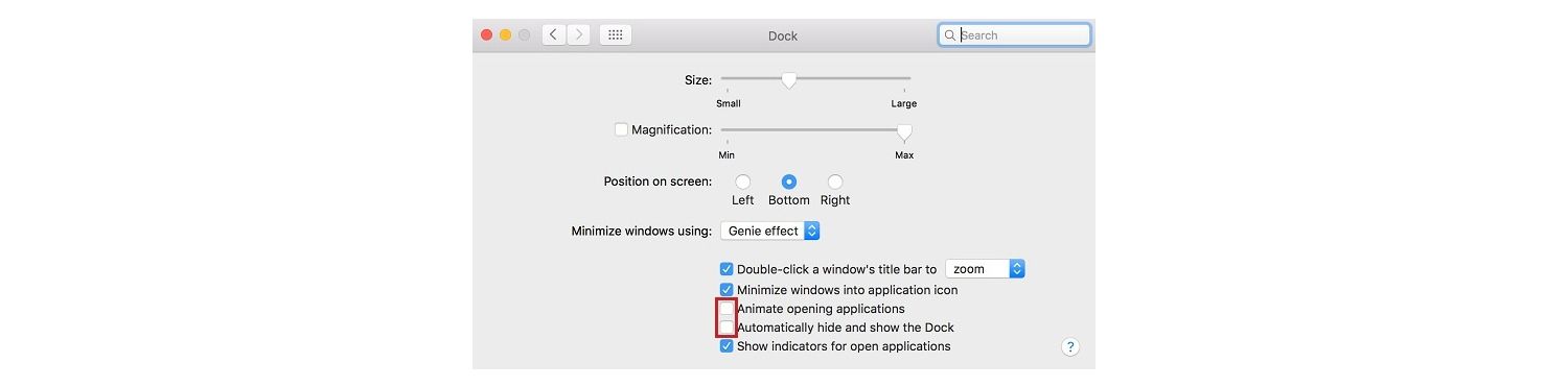 앱을 관리하는 데 도움이 되는 Mac의 Dock 팝업 윈도우의 스크린샷